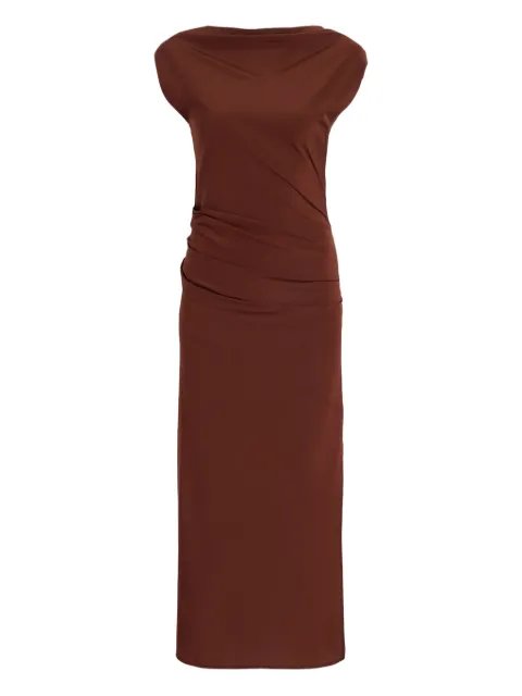 Proenza Schouler draped cowl-neck midi day dress