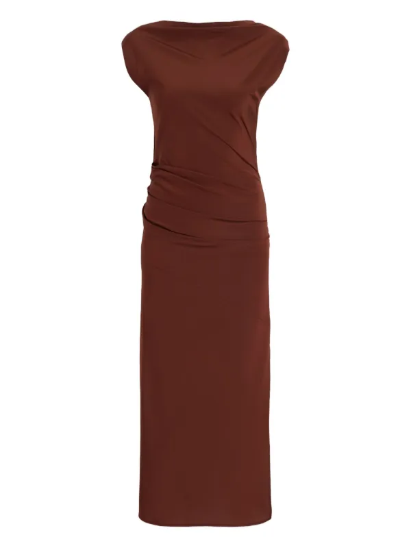 altuzarra brown dress Mare Cowl Dress Mosswood / 4 main image 1
