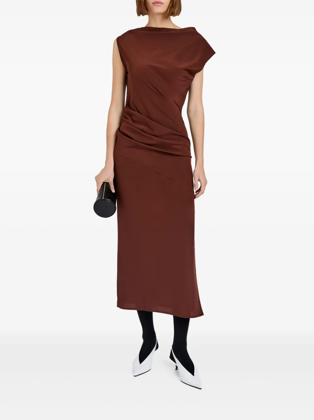 Proenza Schouler draped cowl-neck midi day dress | Day Dresses | Image 2