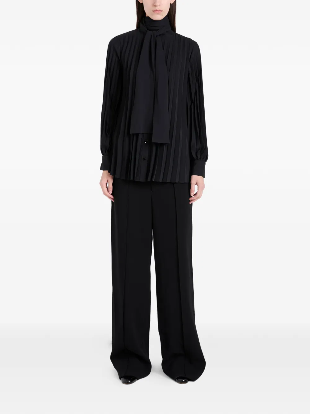 Proenza Schouler Soomin blouse met gestrikte hals Zwart