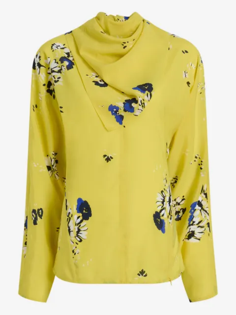 Proenza Schouler floral-print draped-neck blouse