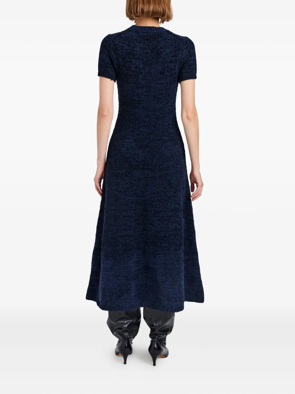 Proenza Schouler White Label Mel katoenen midi-jurk met korte mouwen Blauw