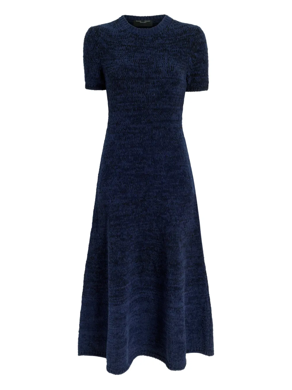 Proenza Schouler White Label Mel short-sleeve marled-cotton midi dress Proenza Schouler White Label Mel short-sleeve marled-cotton midi dress