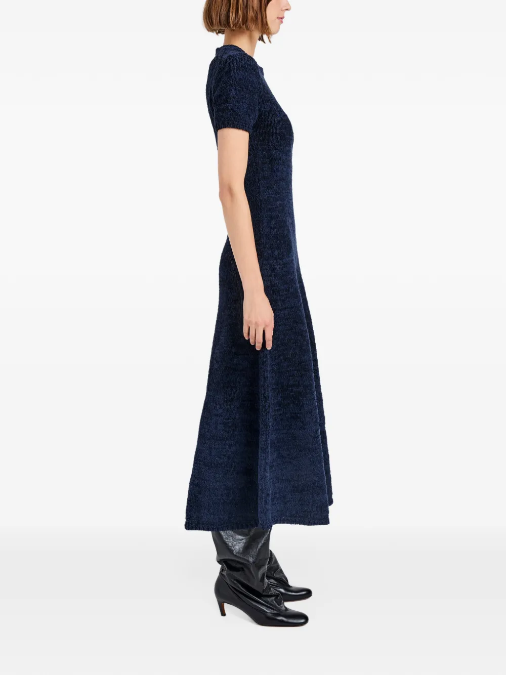 Proenza Schouler White Label Mel katoenen midi-jurk met korte mouwen Blauw