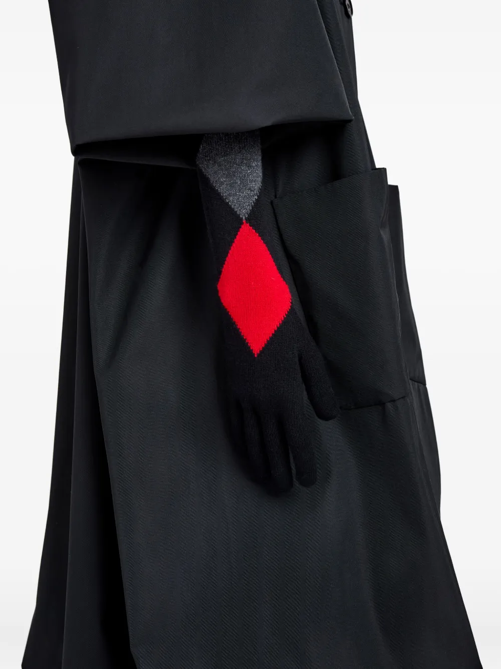 Proenza Schouler Diamond-pattern Cashmere Gloves In Black