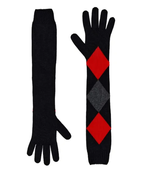Proenza Schouler diamond-pattern cashmere gloves