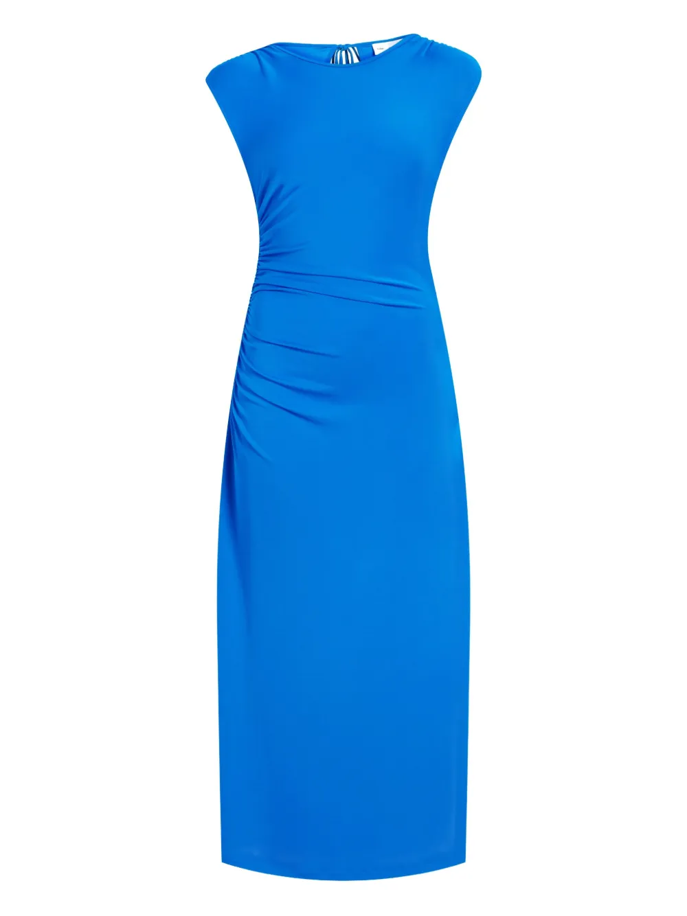Proenza Schouler White Label Mimi Gathered-sleeve Midi Dress In Blue