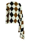 Proenza Schouler Vanne argyle-pattern top - Green