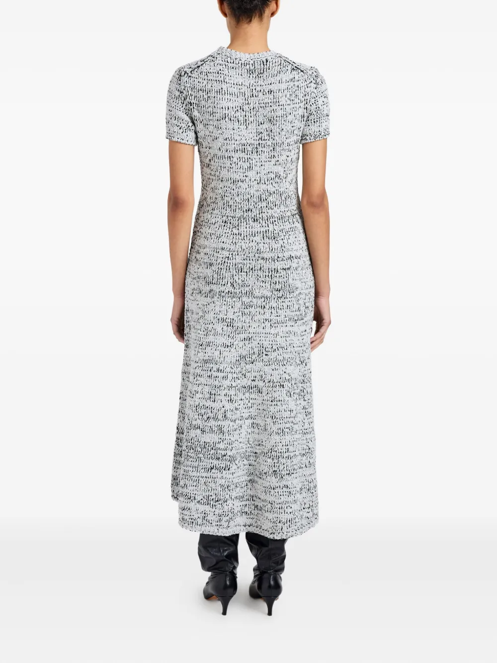 Proenza Schouler White Label Gebreide midi-jurk met korte mouwen Grijs