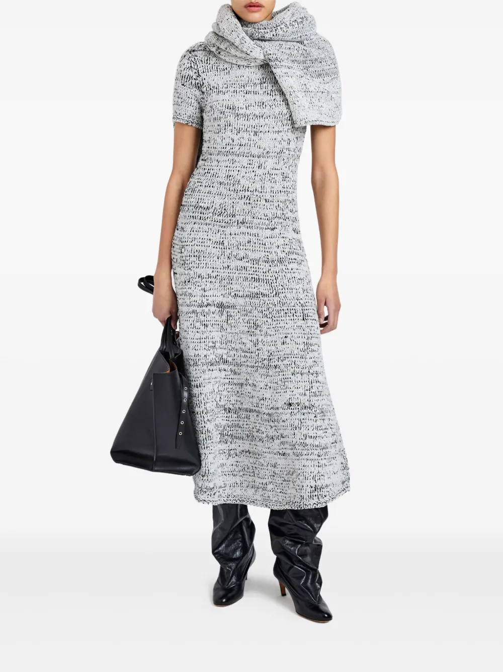Proenza Schouler White Label Gebreide midi-jurk met korte mouwen - Grijs
