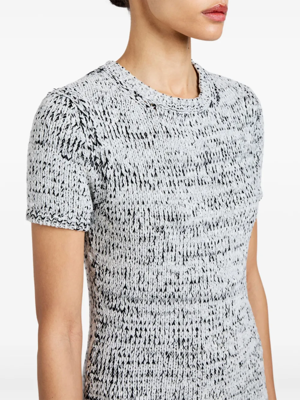 Proenza Schouler White Label Gebreide midi-jurk met korte mouwen Grijs