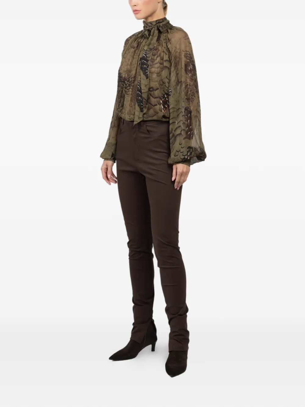 Ronny Kobo zip-up trousers - Bruin