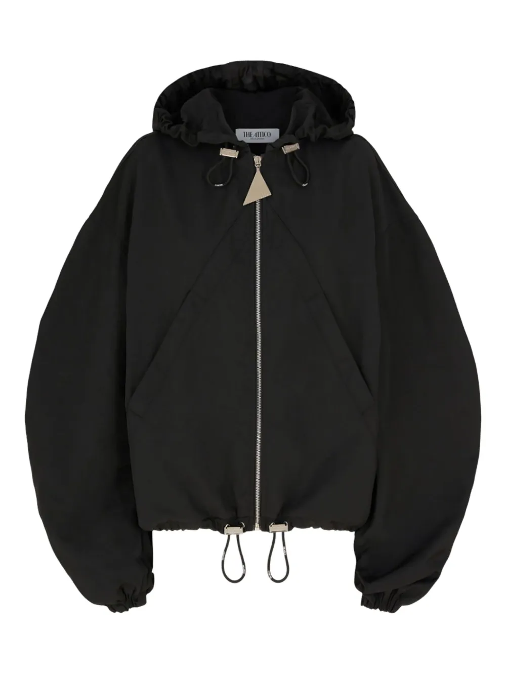 The Attico hooded patch-pocket bomber jacket | Black | Image 1