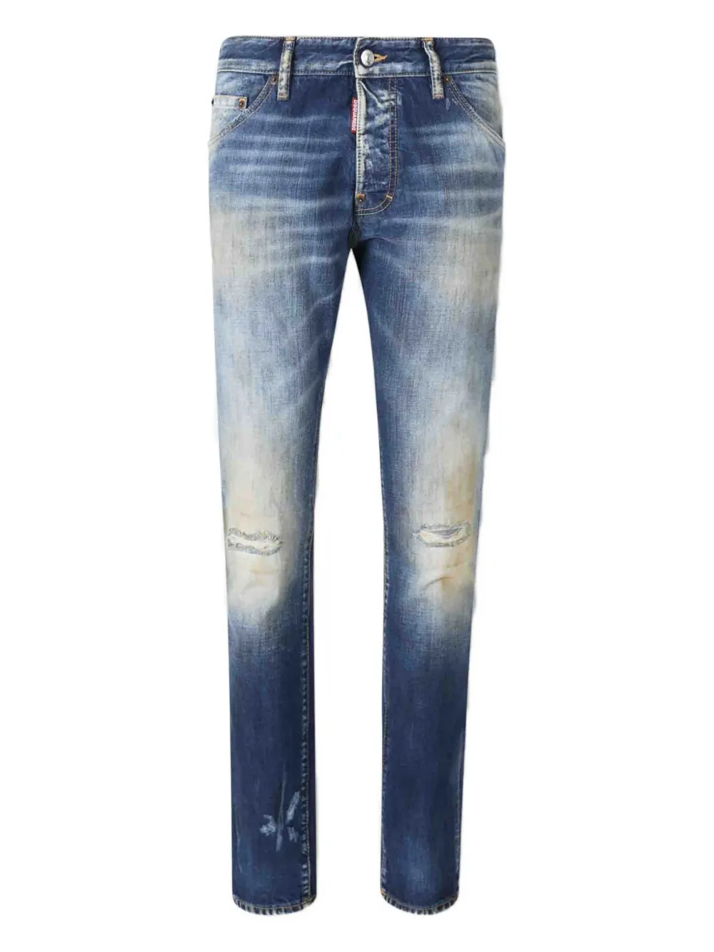 Dsquared2 Faded Distressed Denim Jeans In Blue
