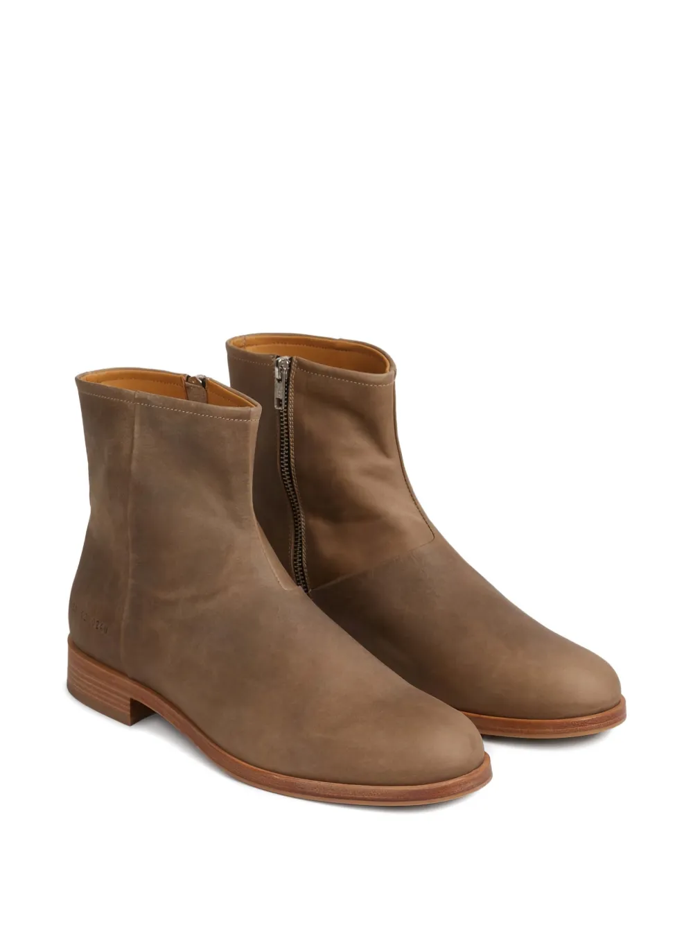 Common Projects Waxed Suede Side-zip Boots In Brown