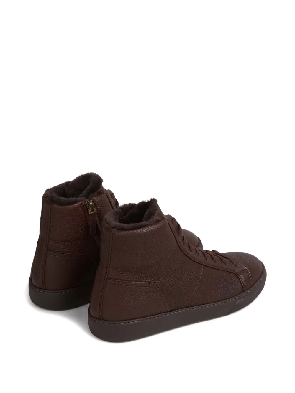 Henderson Baracco Boris leather high-top sneakers Brown