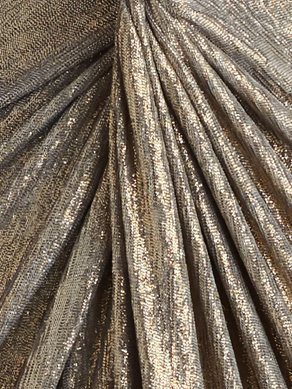 Tadashi Shoji Pleated Knot-Front Maxi Dress - Gold