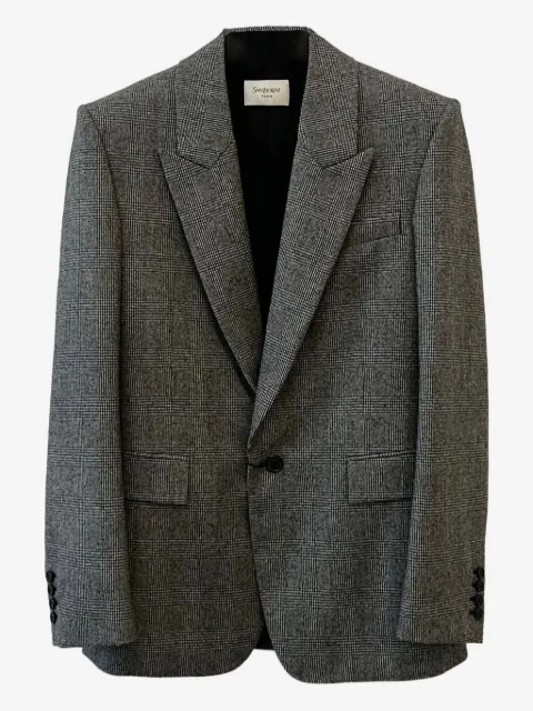 Saint Laurent blazer con botones y cuadros estampados
