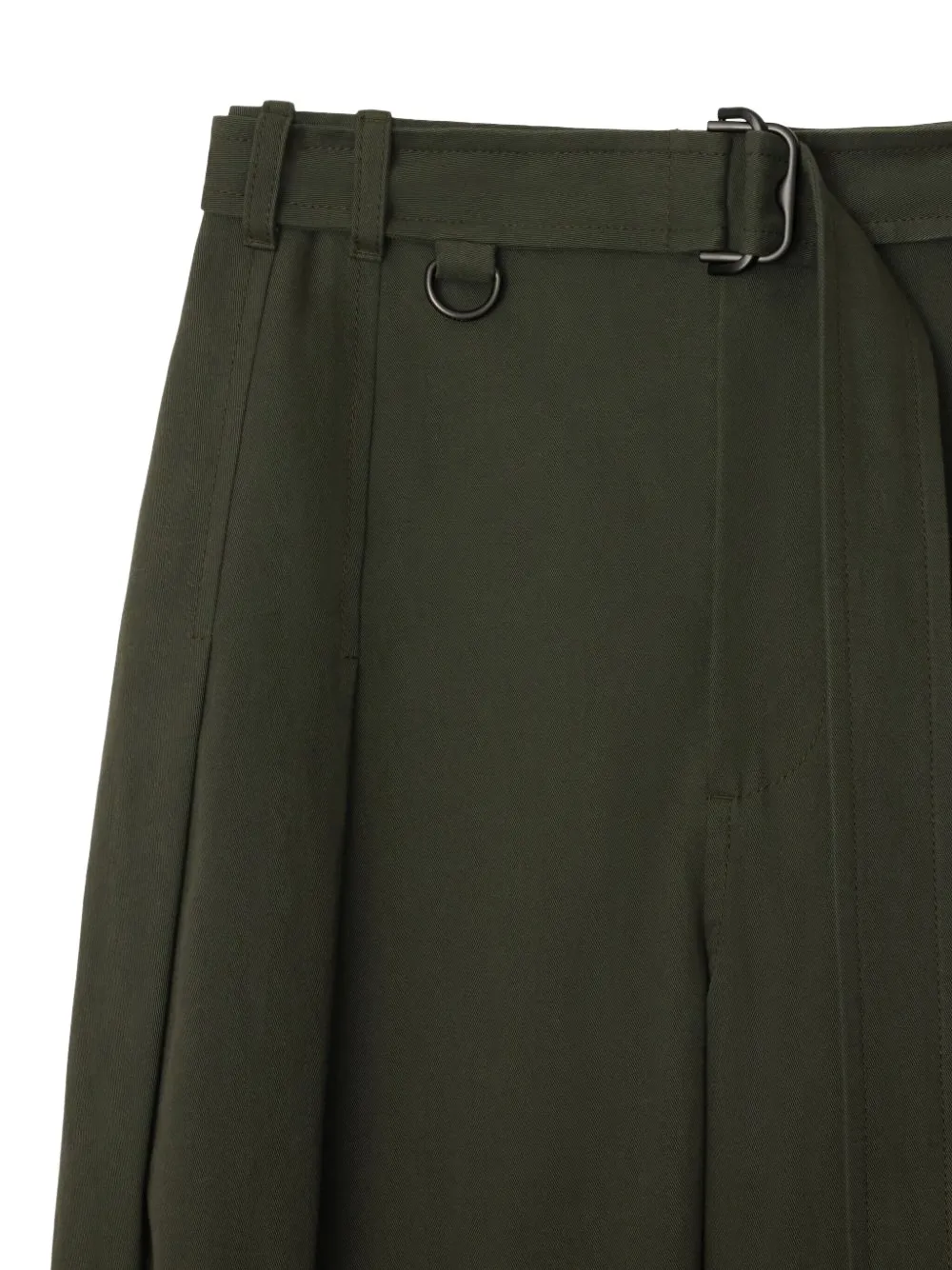 Burberry pleated-front belted trousers - Groen