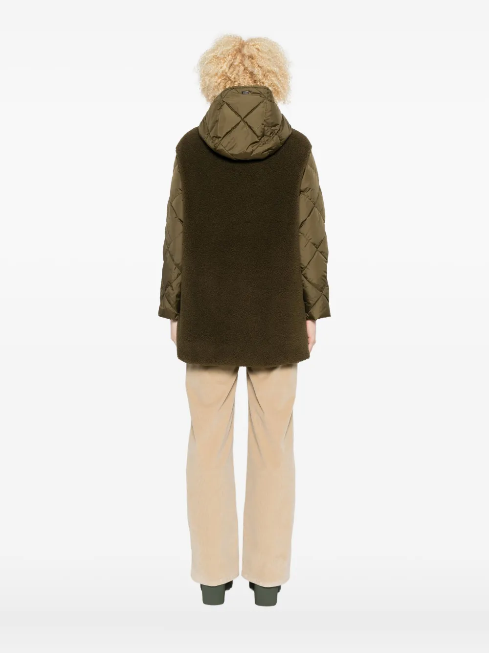 Herno Quilted Fleece Jacket In Green