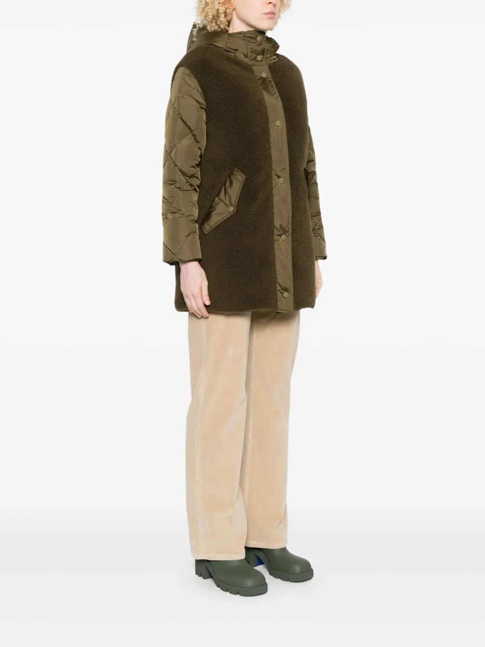 Herno quilted fleece jacket Groen