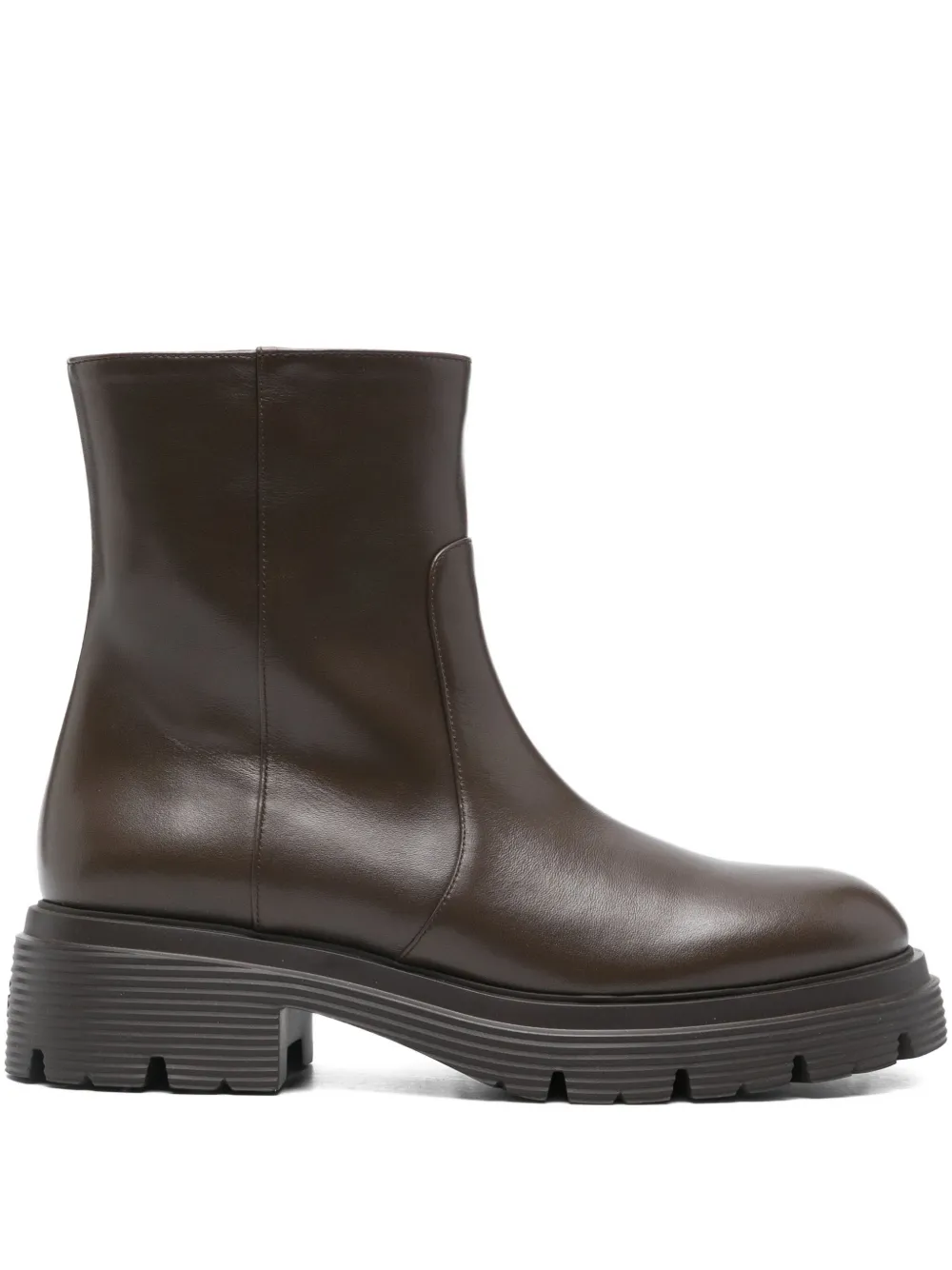Stuart Weitzman zip-detail leather boots Brown