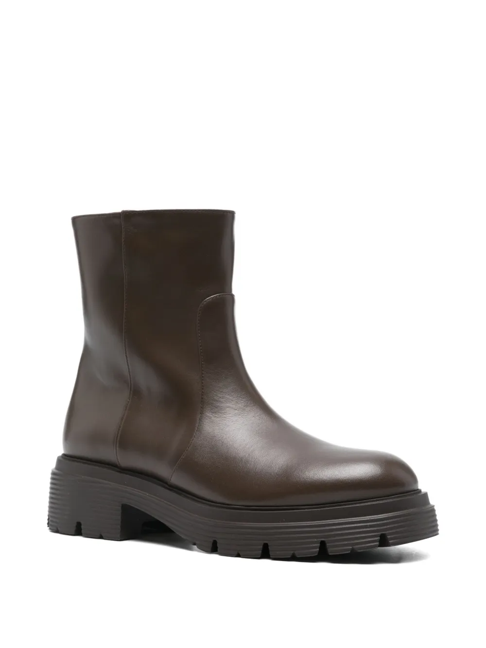 Stuart Weitzman zip-detail leather boots Brown