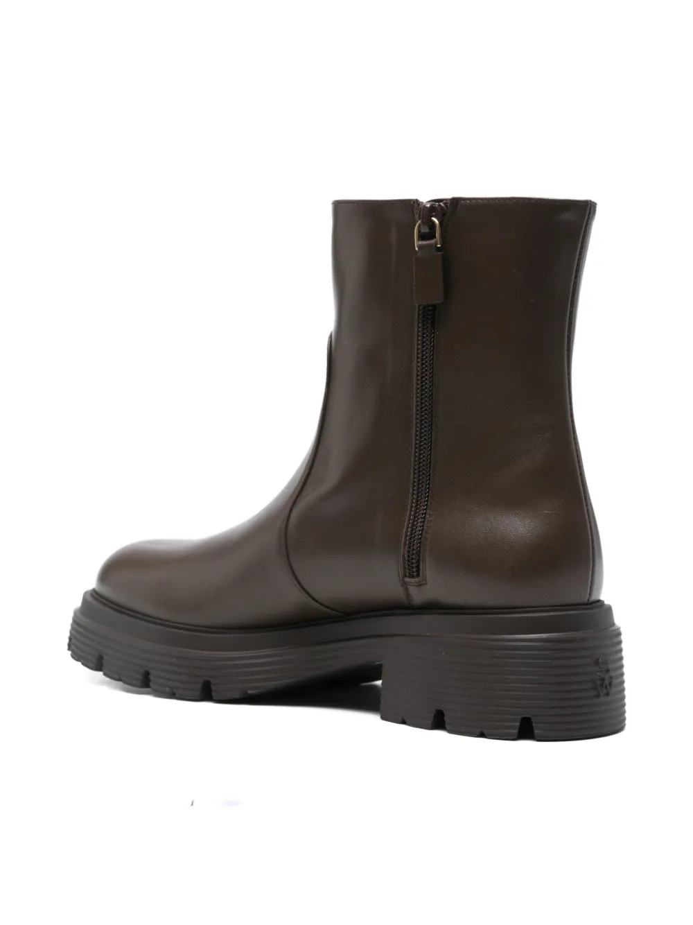 Stuart Weitzman zip-detail leather boots Brown