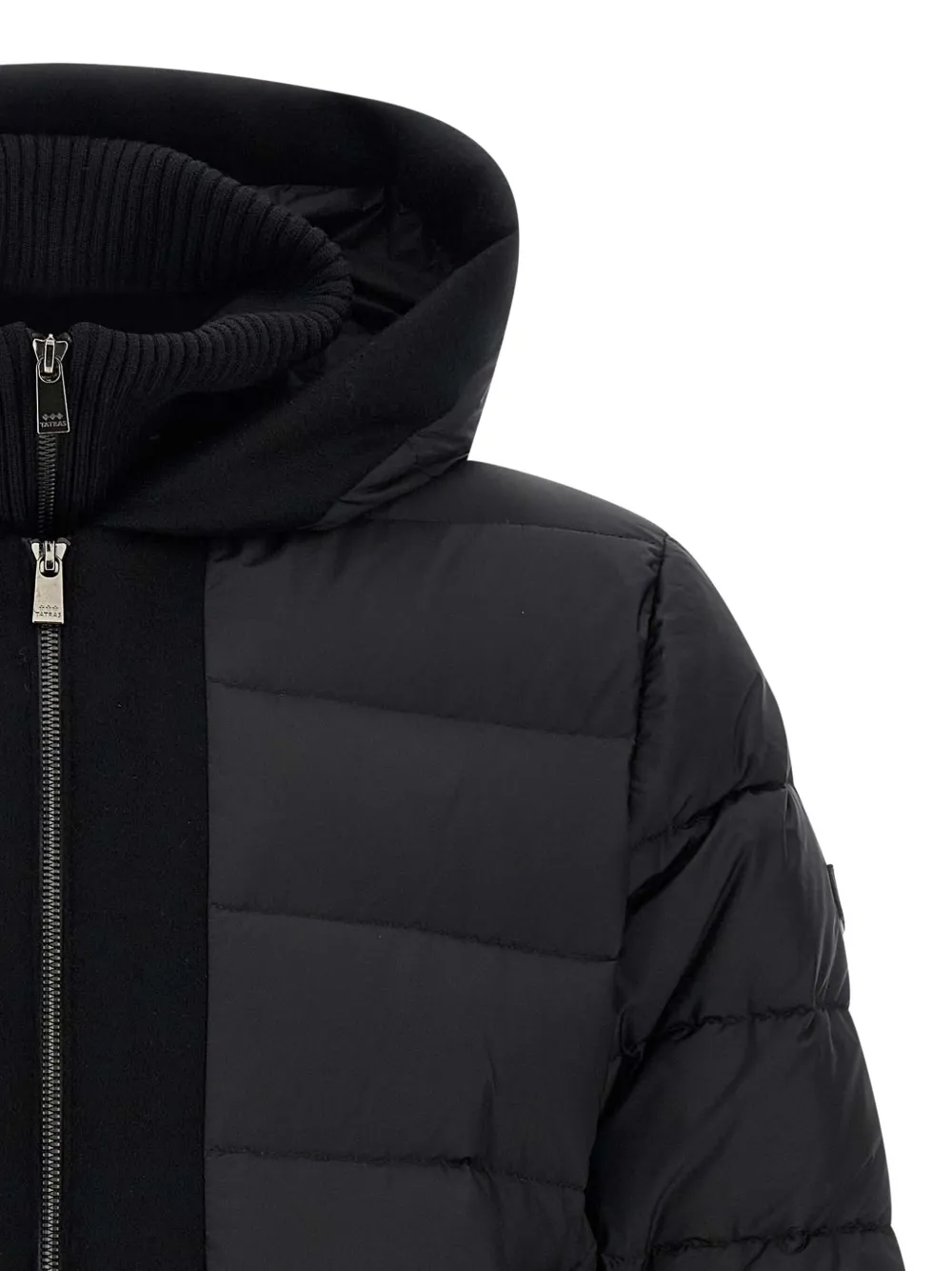 Tatras Liko Black Down Jacket With Drawstring Hood And Logo Patch On The Side In Tech Fabric Man In Black