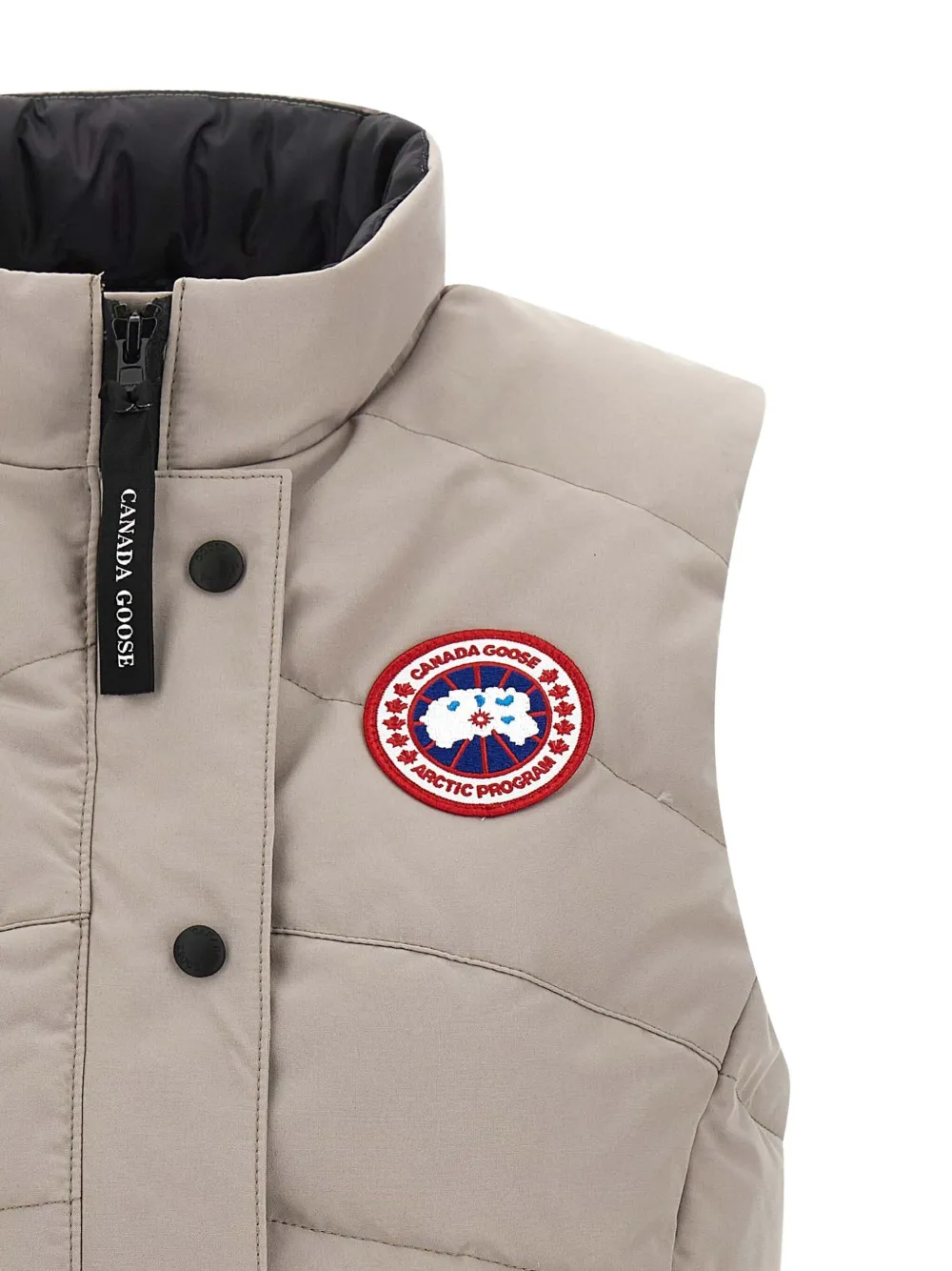 Canada Goose Dove Grey Polyester Blend Freestyle Crew Sleeveless Down Jacket In Neutral