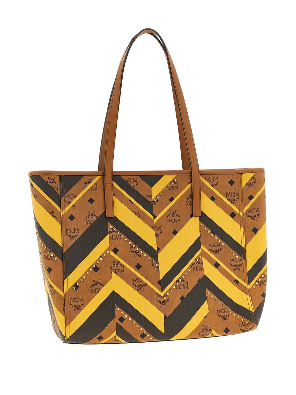MCM Medium Toni geometric-pattern tote bag - Bruin
