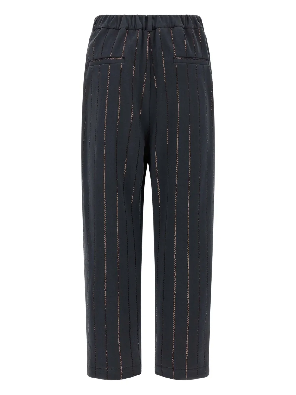 Brunello Cucinelli sequin-striped pinstripe trousers - Zwart
