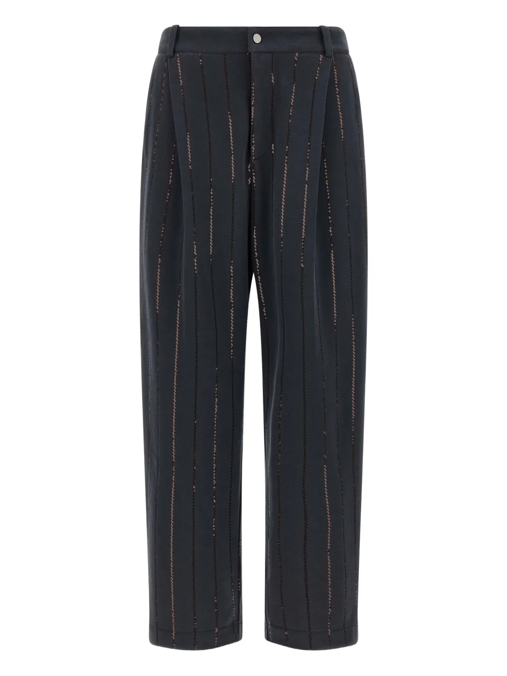 Brunello Cucinelli sequin-striped pinstripe trousers - ブラック Brunello Cucinelli sequin-striped pinstripe trousers - ブラック