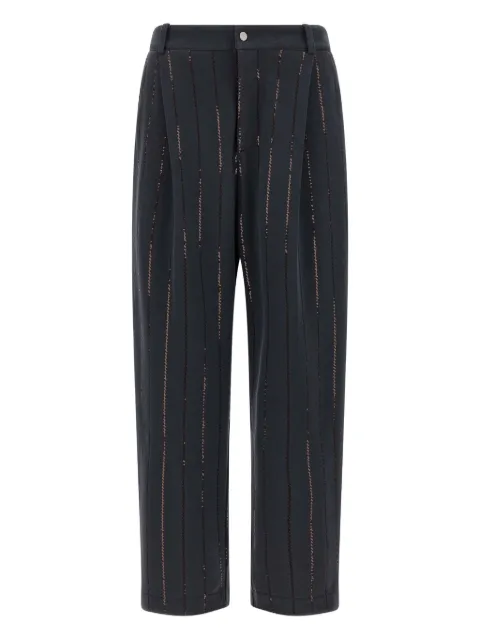Brunello Cucinelli sequin-striped pinstripe trousers