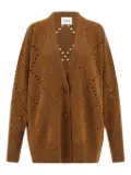 Nude long-sleeve cut-out cardigan - Brown