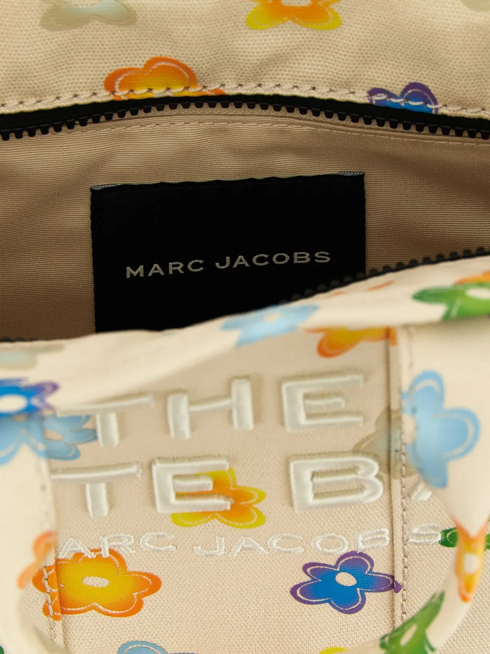 Marc Jacobs The Wild Daisy Canvas Small Tote Bag In Neutral