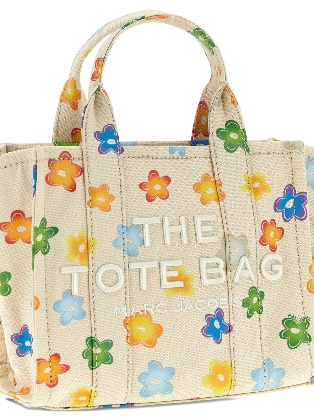Marc Jacobs The Wild Daisy Canvas Small Tote Bag In Neutral