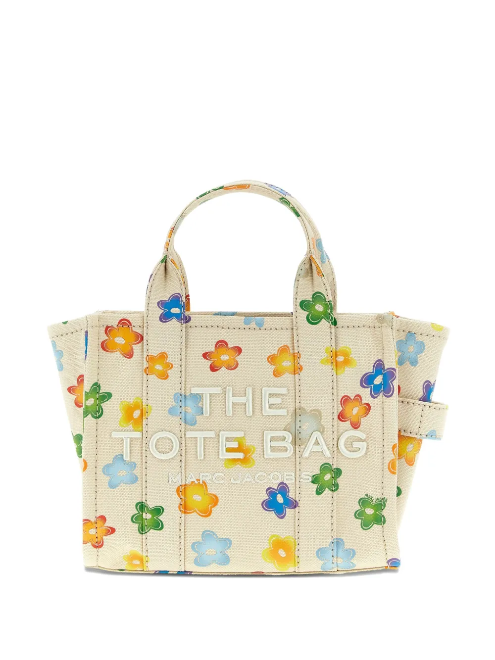 Marc Jacobs The Wild Daisy Canvas Small Tote Bag In Neutral