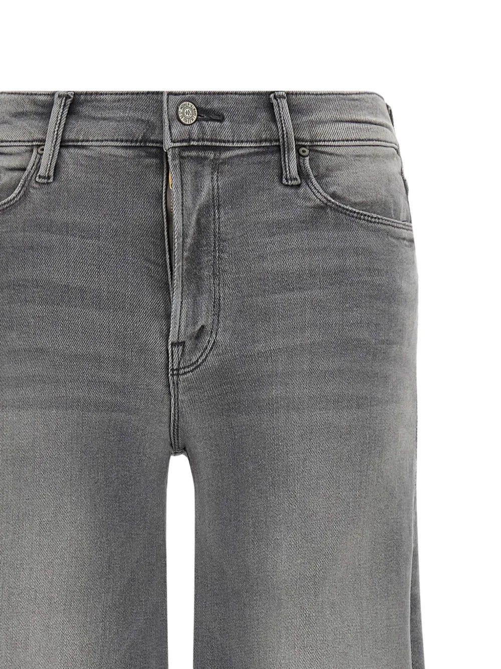 Mother Wide-leg Jeans Five-pocket Design In Gray