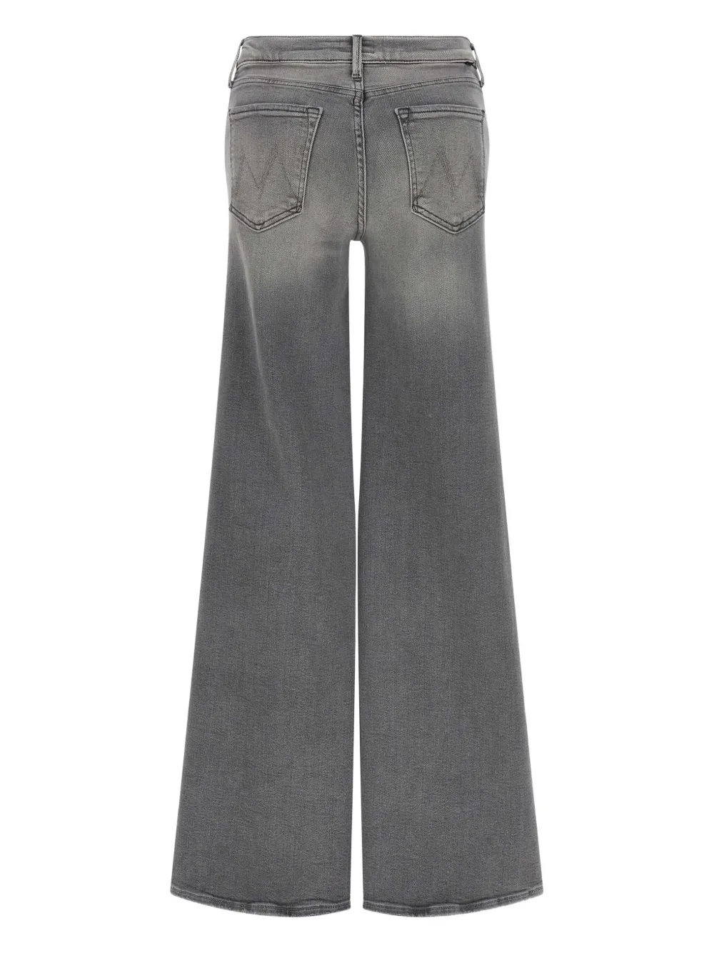 Mother Wide-leg Jeans Five-pocket Design In Gray
