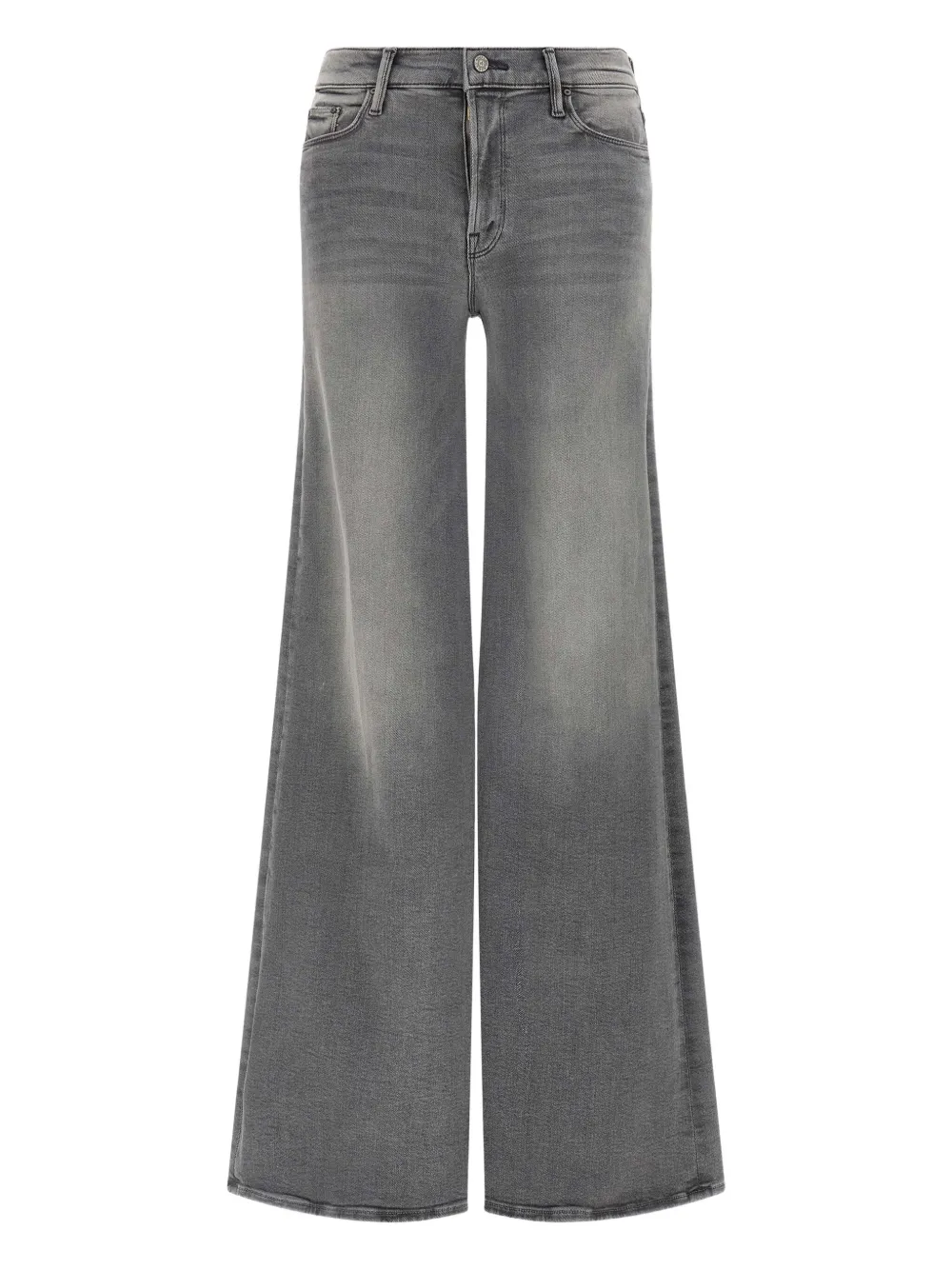 Mother Wide-leg Jeans Five-pocket Design In Gray