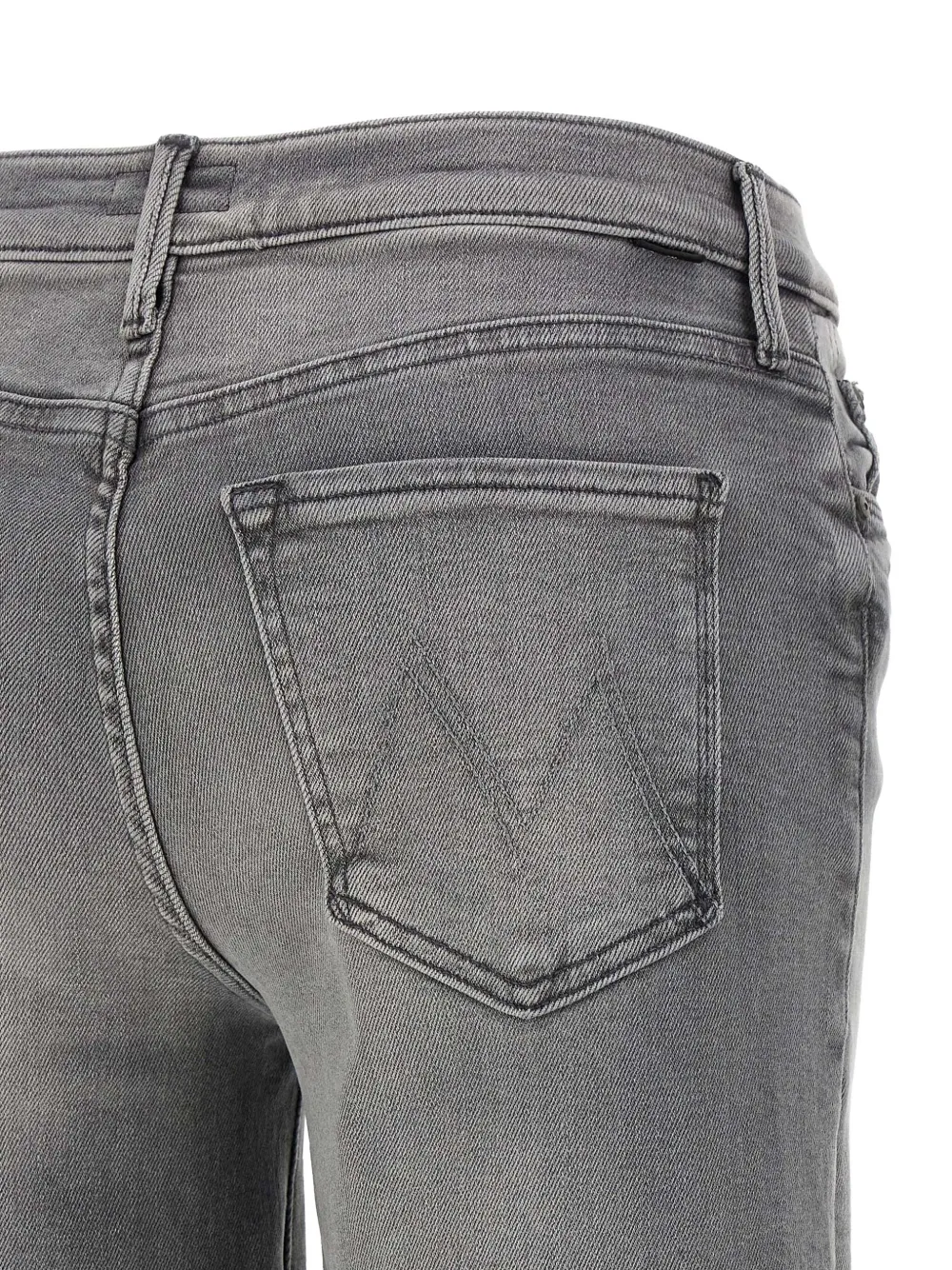 Mother Wide-leg Jeans Five-pocket Design In Gray