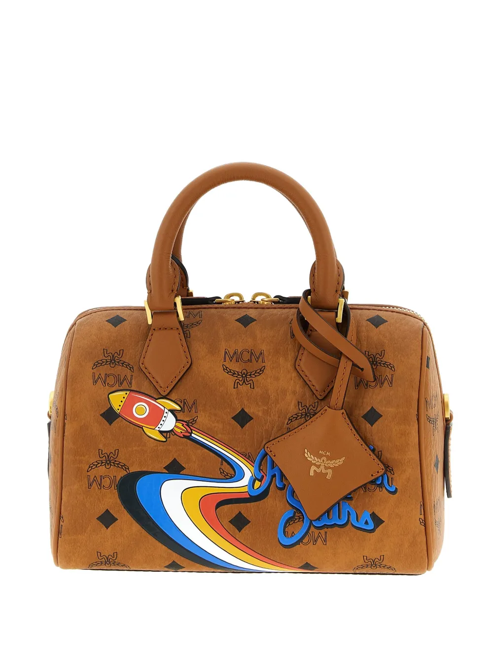 MCM Ella Boston rocket-print monogram tote bag - ブラウン MCM Ella Boston rocket-print monogram tote bag - ブラウン