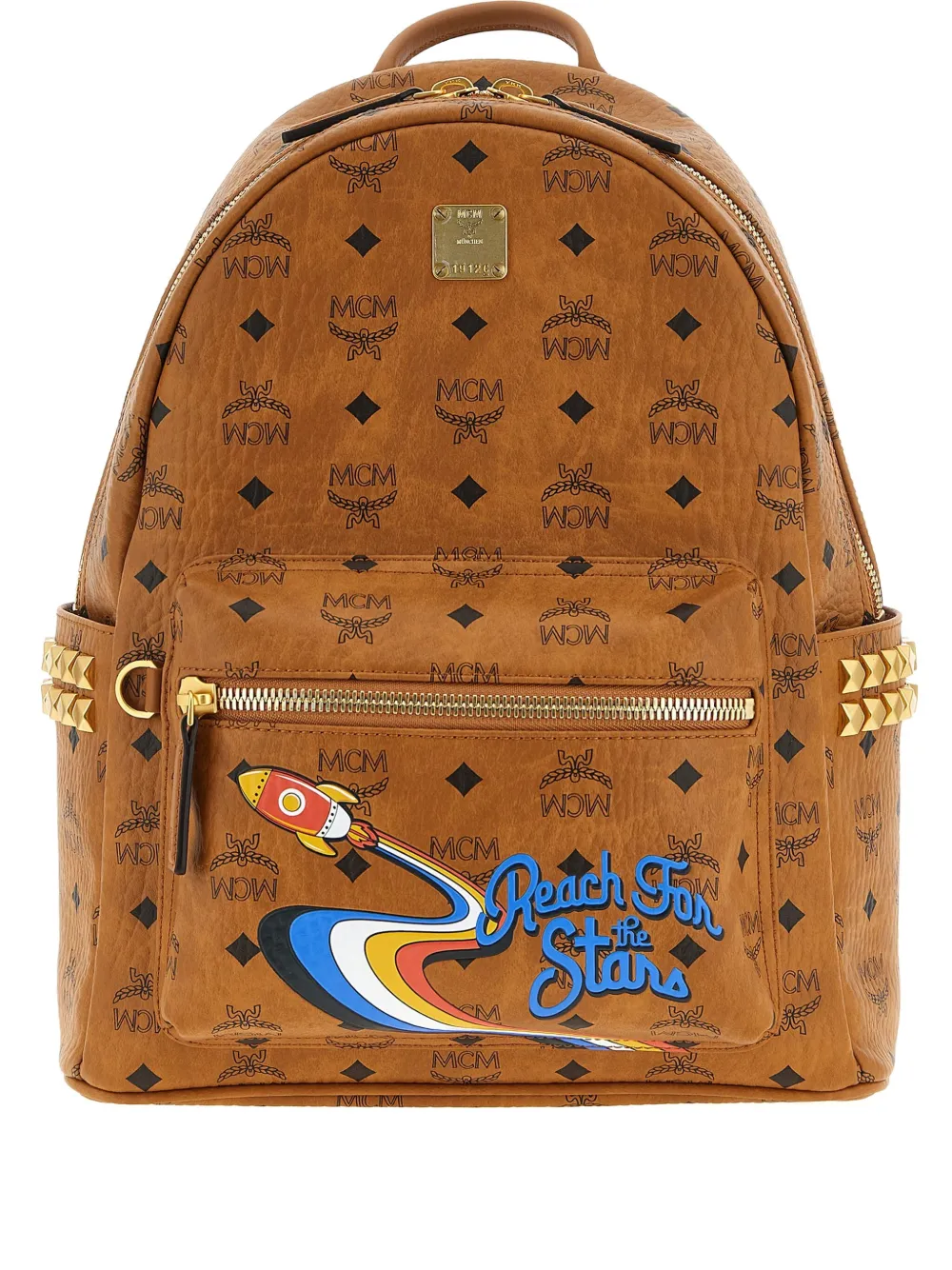 MCM Visetos-monogram rocket-print backpack - ブラウン MCM Visetos-monogram rocket-print backpack - ブラウン