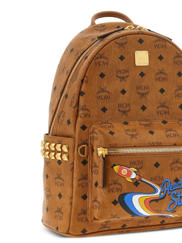 MCM Visetos-monogram rocket-print Backpack Brown FARFETCH IN