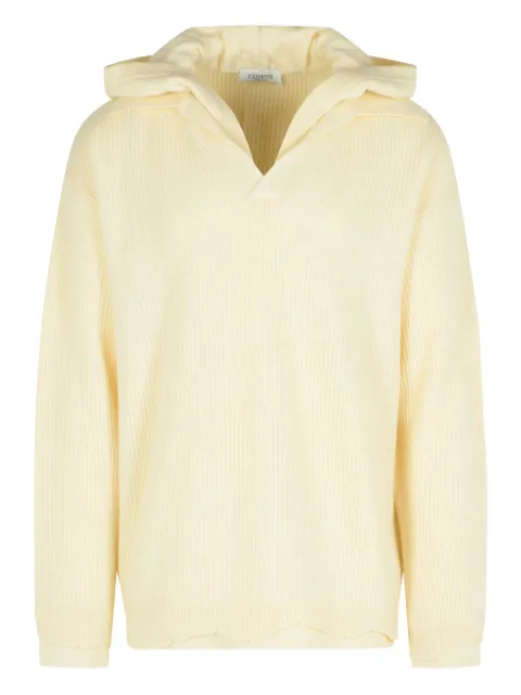 Laneus hooded ribbed-knit sweater