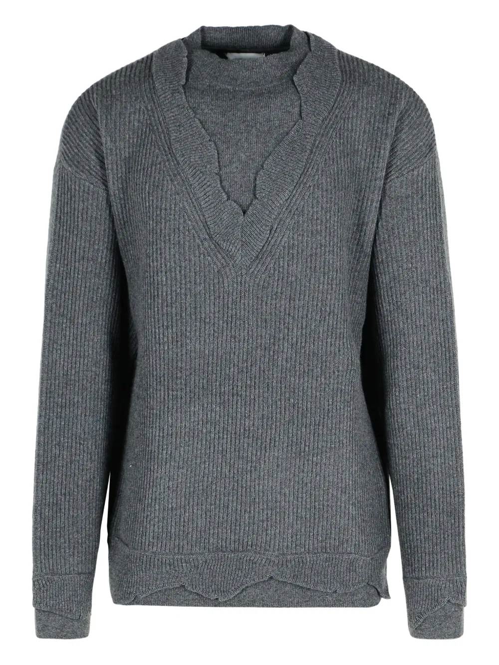 Laneus ribbed-knit sweater - グレー Laneus ribbed-knit sweater - グレー