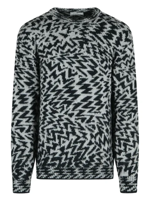 Laneus abstract-pattern crew-neck sweater