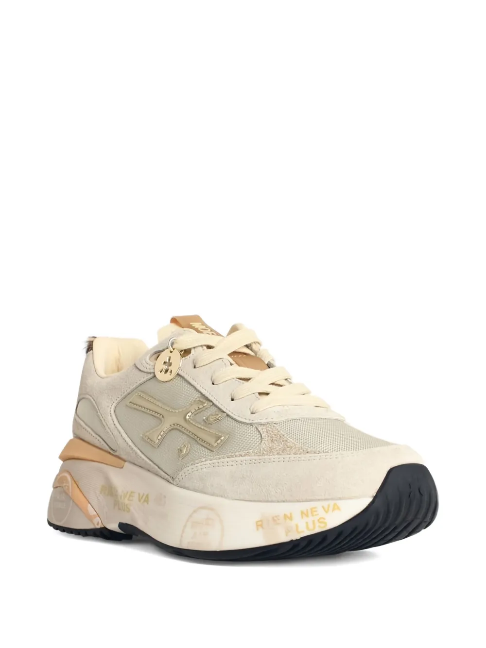 Premiata Moe Run suede lace-up sneakers Neutrals