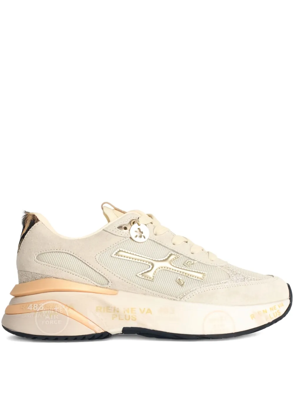 Premiata Moe Run suede lace-up sneakers Neutrals